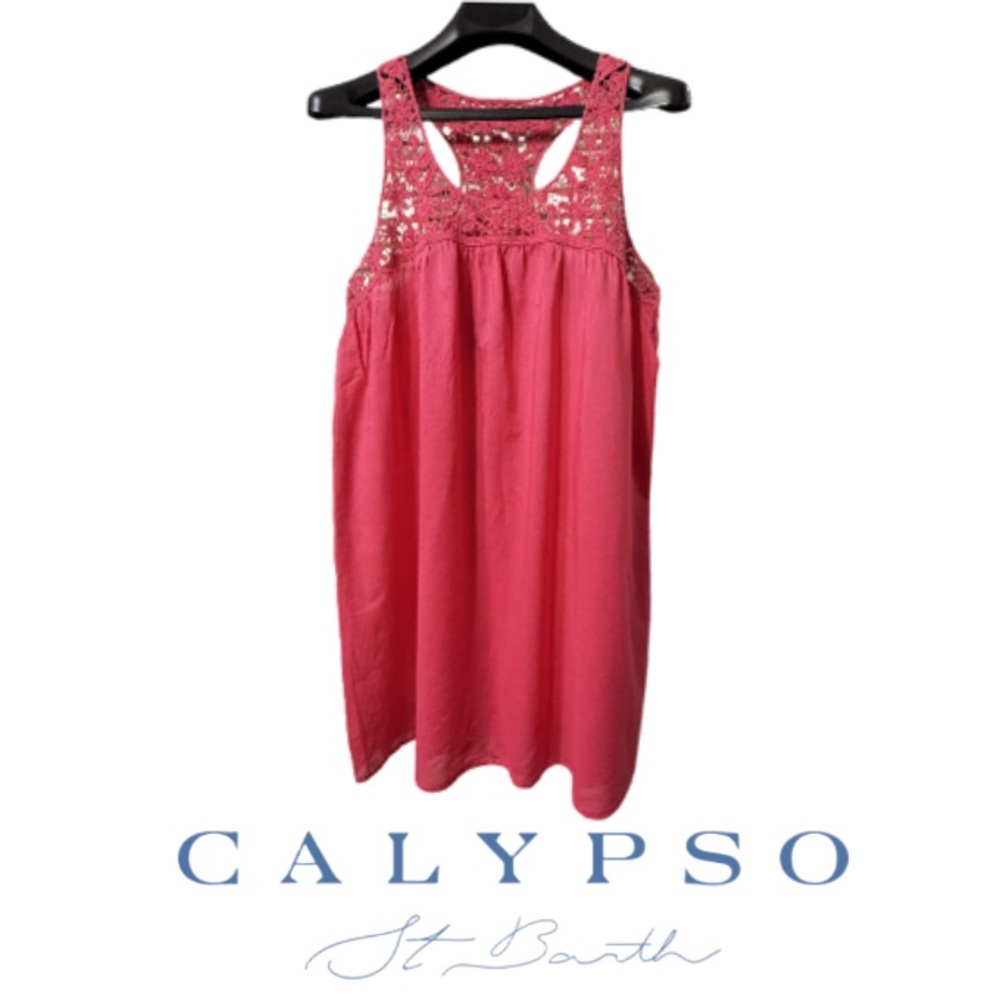 CALYPSO ST BARTHS | Pink Cotton Swim Cover Up Tunic Summer Beach Resort Vacation